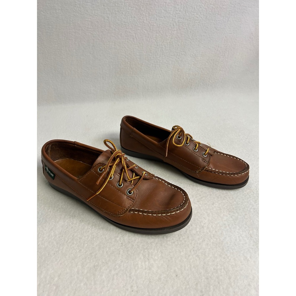 Preppy Heritage Eastland Mens 9 Brown Leather Acadia Boat Shoe Camp Moc